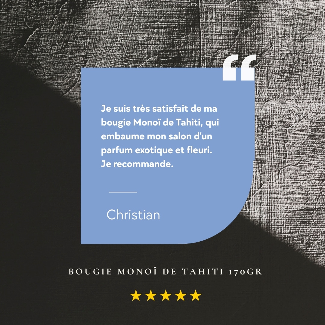Avis client bougie monoï de tahiti 1